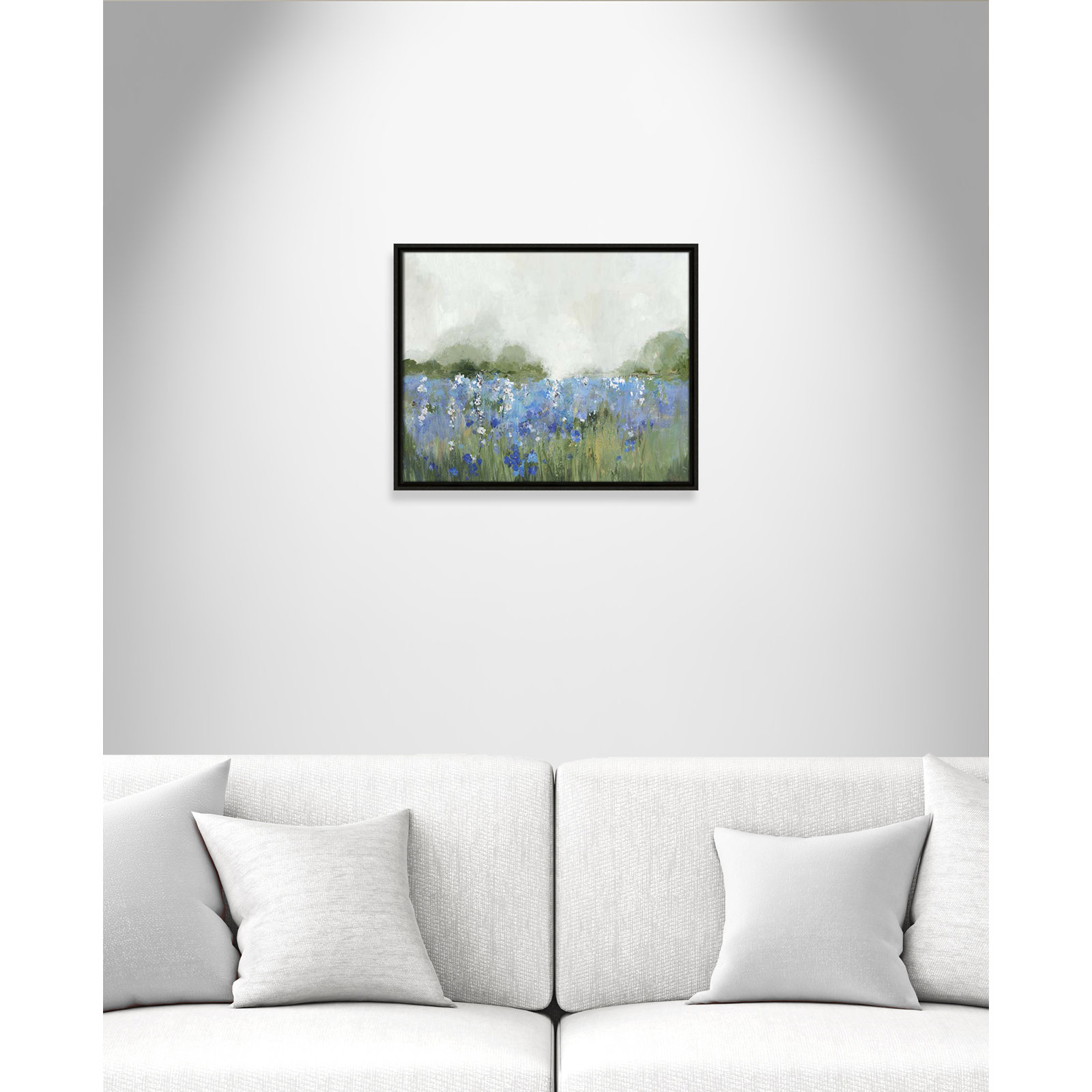 Casa Fine Arts "Meadows Bluebells Field" Print, Espresso Framed, 17.5" H x 21.5" W x 2" D