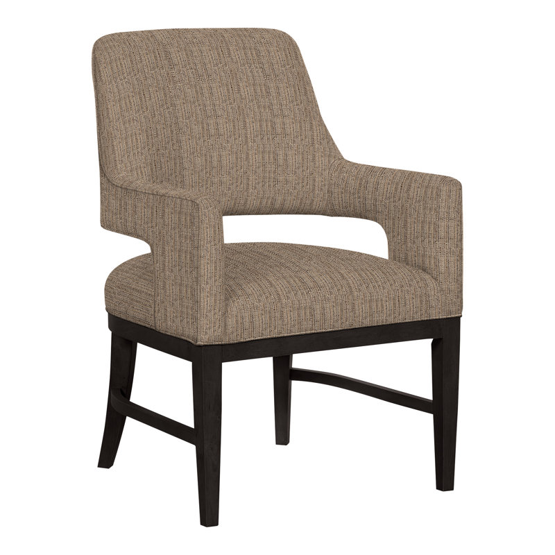 Chaise avec accoudoirs Josie Grande, Rotin Perigold Poros, Gris anthracite