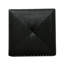 Velours carré noir avec coussin et rebord clouté élégant - rembourrage confortable de 16,5 po x 17 po