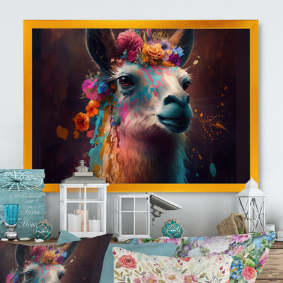 Floral Lama II - reproduction sur toile