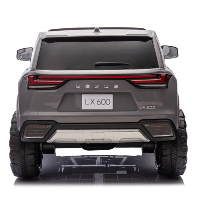 Licenced LEXUS LX600 24V Two-seater Kids Ride On Car W/Parents Control,Seat width 20 inches,2WD,Four-wheel suspension,Bluetooth,MP3,Music,Adjustable volume,Power display,Speeds 1.86-3.11MPH For Kids.
