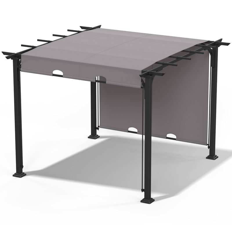 10 pi. L 10 pi. Pergola en métal avec auvent