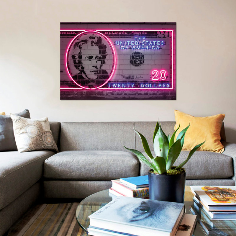 «20 Dollars», impression sur toile, H 8 po x l 12 po x P 0,75 po, Toile tendue, Pas de tapis
