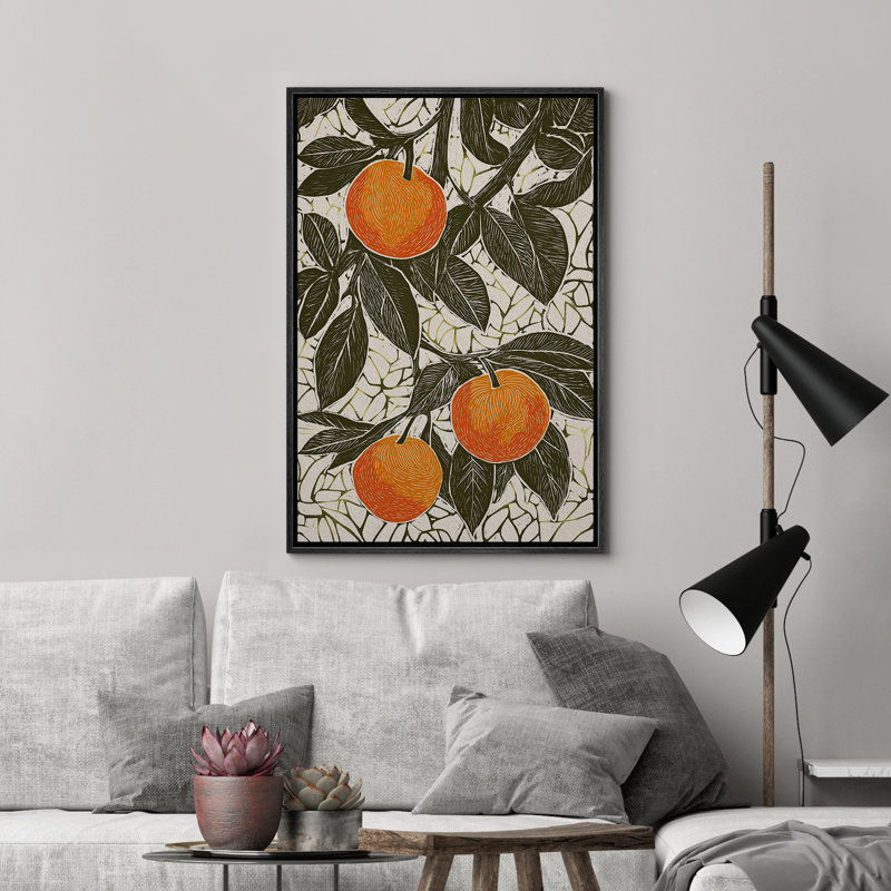 Impression sur toile encadrée orange sur un arbre, Noir, noir, noir, noir, H 24 po x l 16 po