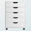 Armoire mobile à 5 tiroirs Sutton avec finition blanche, H 26,05 po x l 19,09 po x P 15,80 po-1576706614