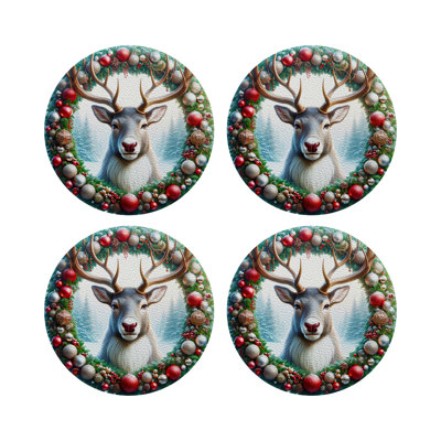 Sous-verres ronds en cuir Claus