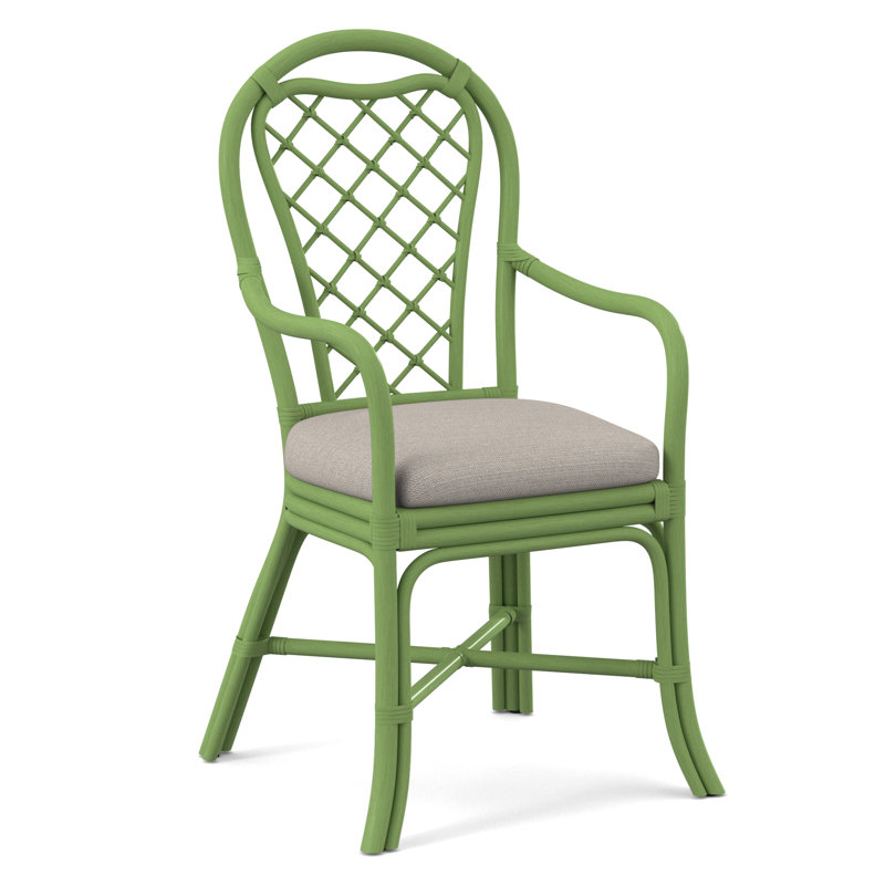 Trellis Dining Arm Chair, Greystone, White Textured Performance; 0865-91