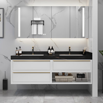 Modern light luxury style bathroom cabinet