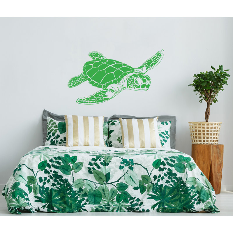 Décalcomanie murale tortue de mer, Vert tilleul