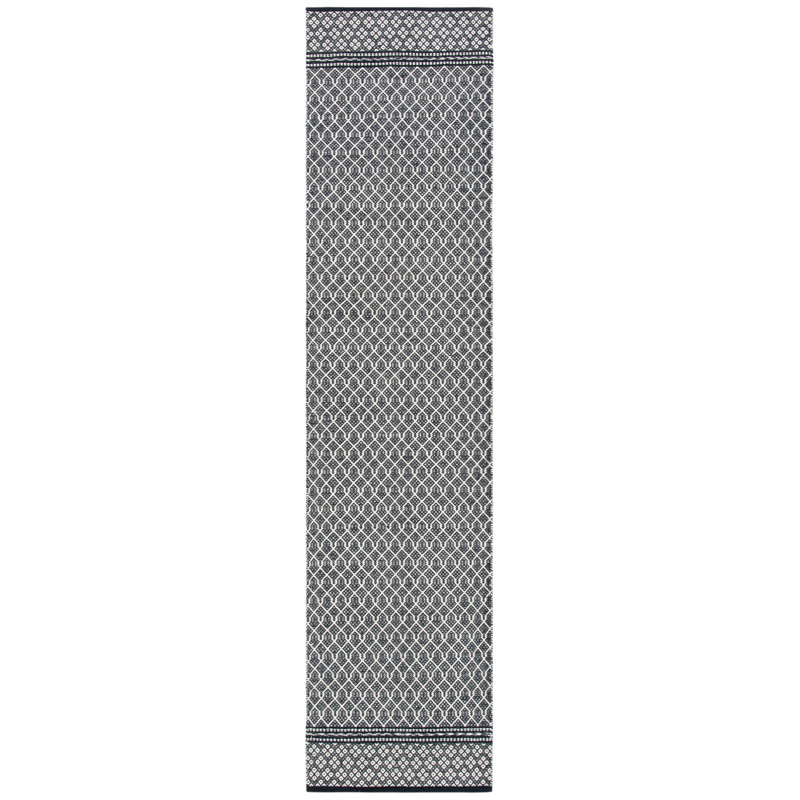 Kilim Flat Weave Cotton Geometric Rug, Runner 2'3" x 9'
