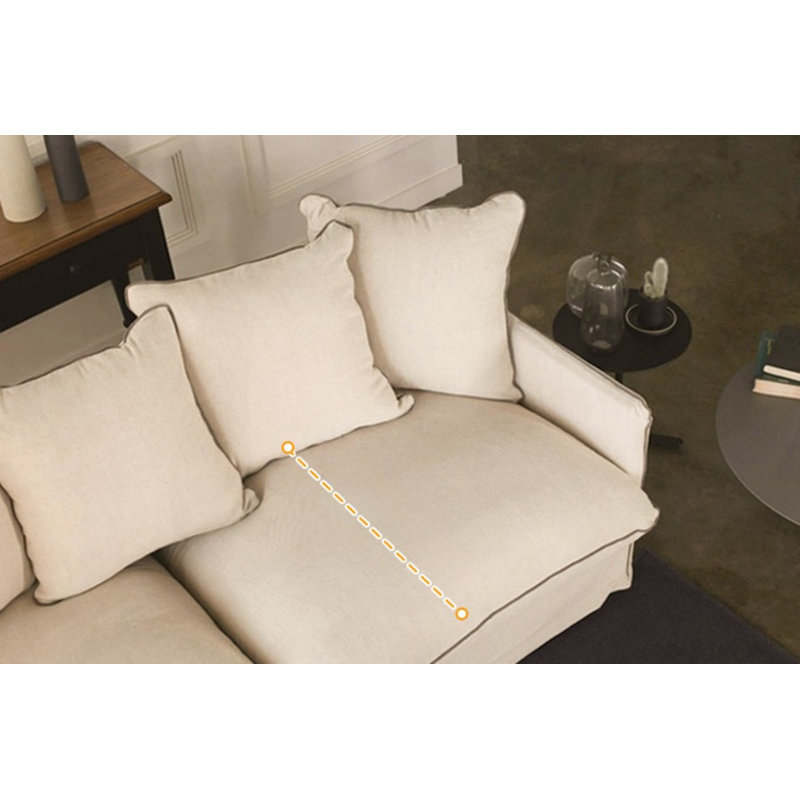 Canapé japonais en tissu beige, H 34,65 po x l 70,87 po x P 40,94 po, 2