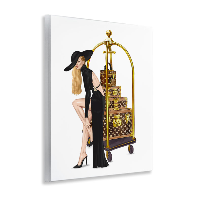 Plaque murale Fashionista avec bagage d'hôtel, design par Ziwei Li
