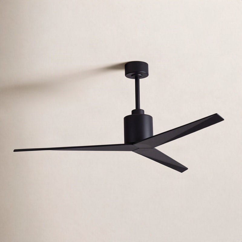 Eliza Outdoor Downrod Ceiling Fan, Matte Black, Matte Black