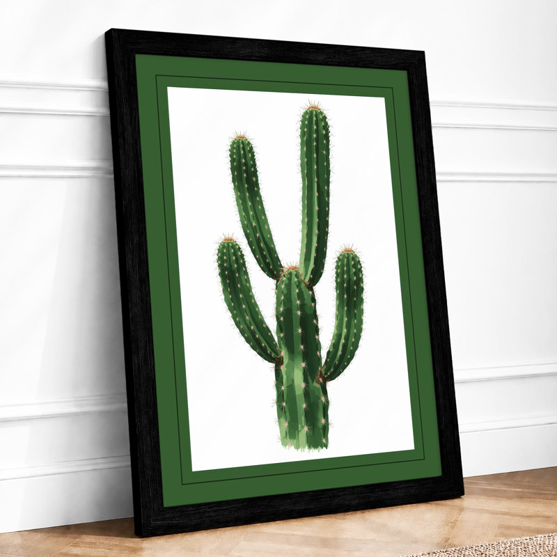 Saguaro Specimen Botanical - Framed Print, Black, A4 - 29.7 x 21.0 cm