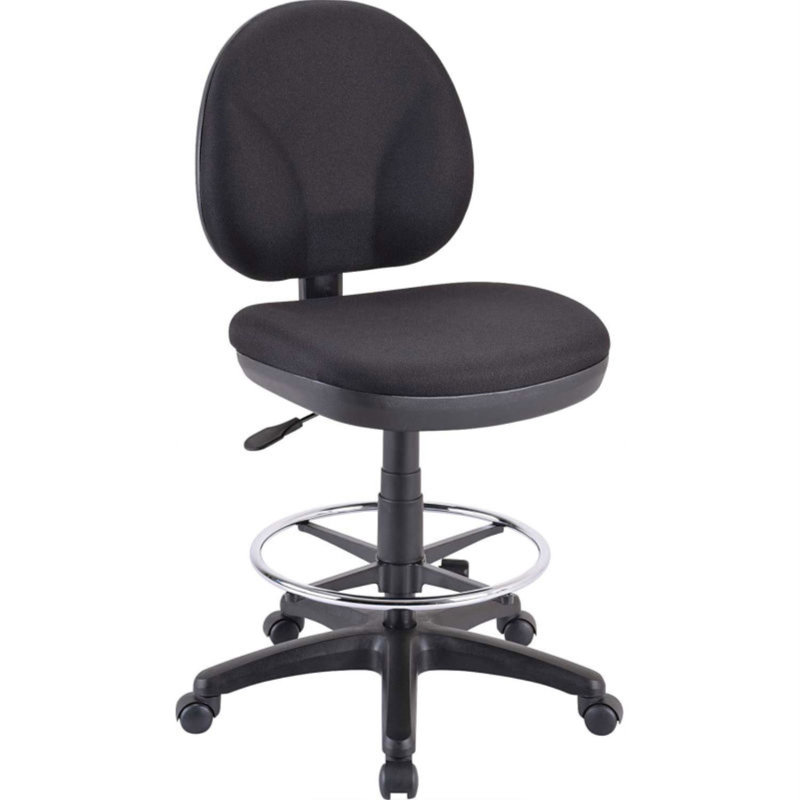 Chaise de bureau pivotante noire réglable en tissu
