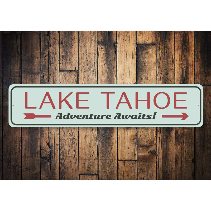 Lake Tahoe attend un panneau en aluminium, H 4 po x l 18 po x P 0,04 po