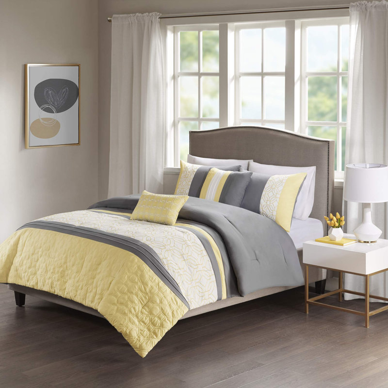 Donnell Embroidered 5 Piece Comforter Set