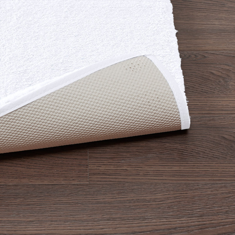 Tapis de bain polyvalent en coton touffeté, Blanc