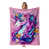 Rose, licorne bleue
