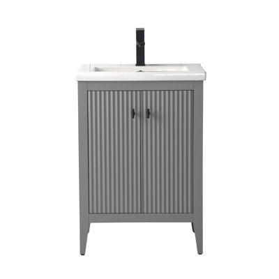 Laval 24" Single Sink Freestanding Bathroom Vanity with White Ceramic Top