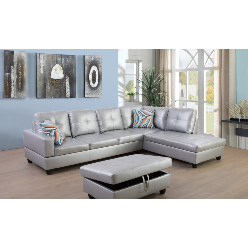 Maumee Upholstered Sectional, Right Hand Facing, Shinning Gray