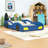 Twin Wooden Race Car Bed-1026311312