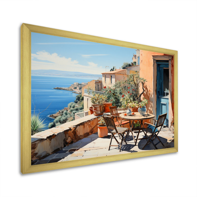 Impression sur toile La Dolce, côte italienne IV - Italie, H 24 po x l 32 po x P 1 po, Encadrement doré