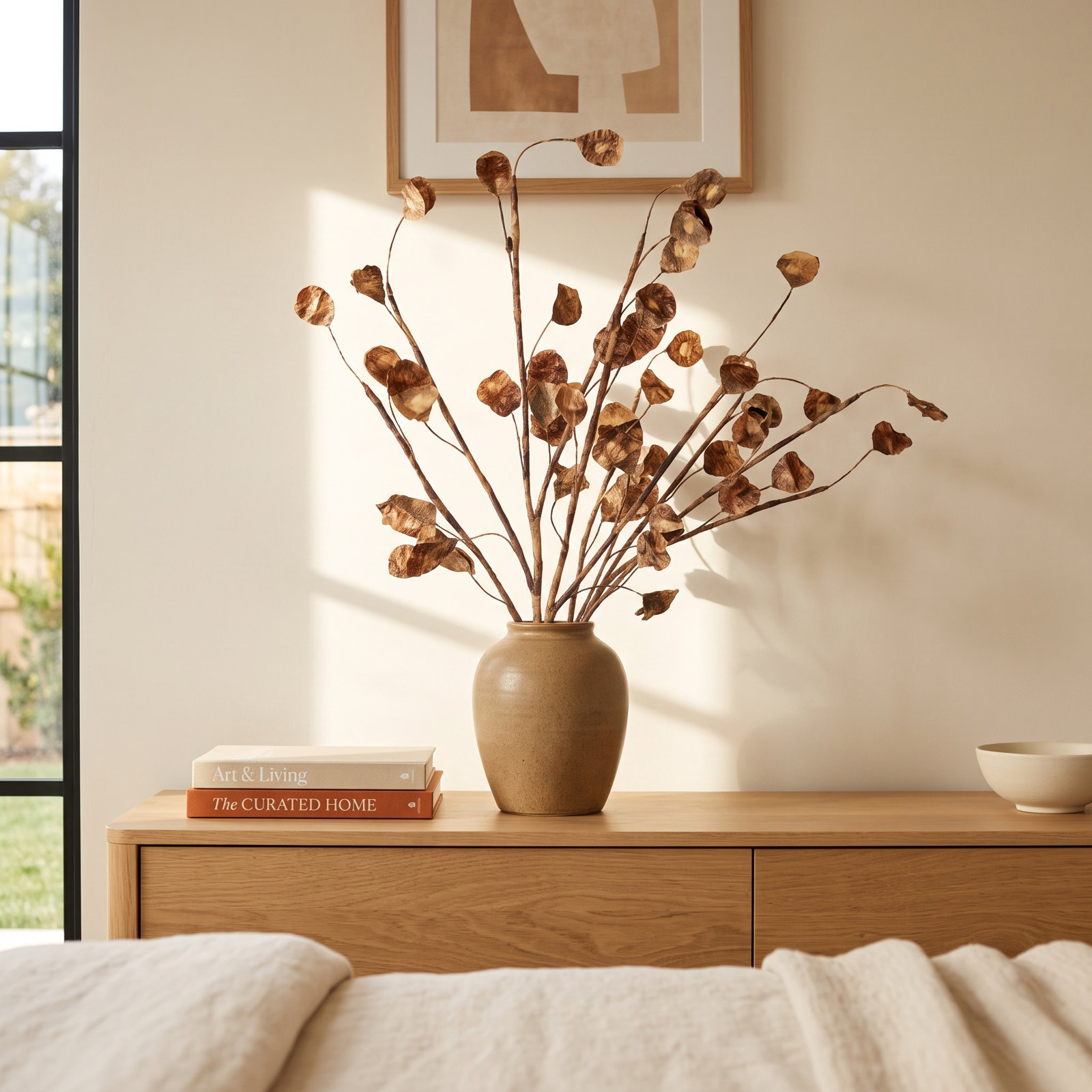 Foliage Blossom Stems, Beige