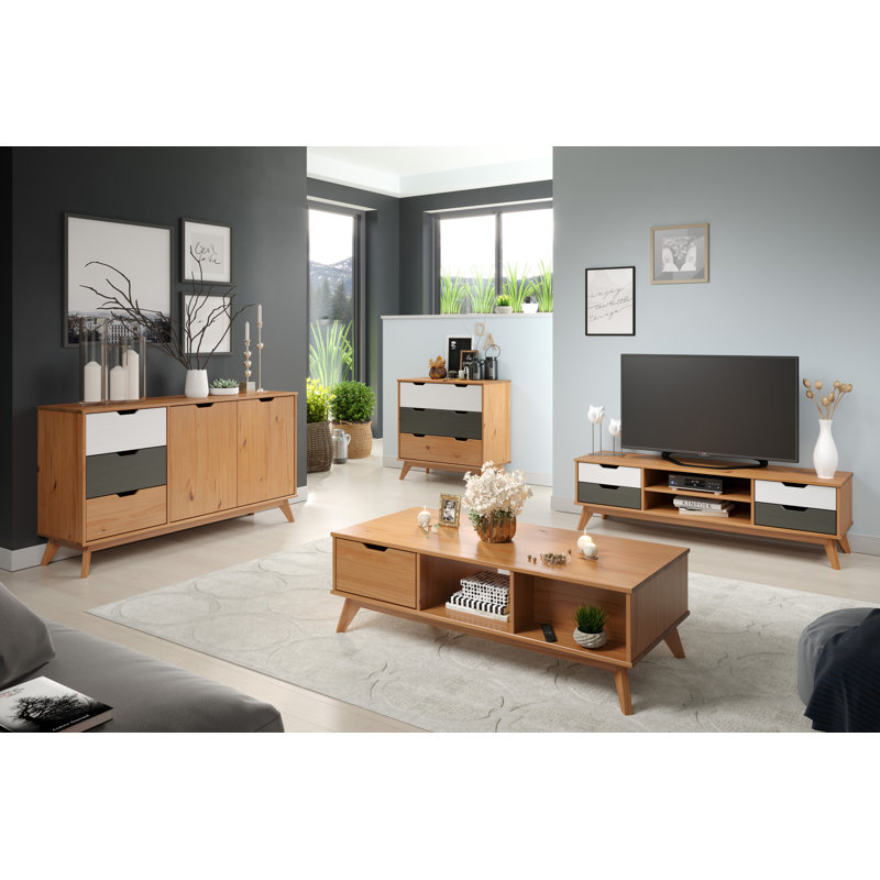 Ferncliff 3 Drawer 96Cm W Solid Wood Tallboy