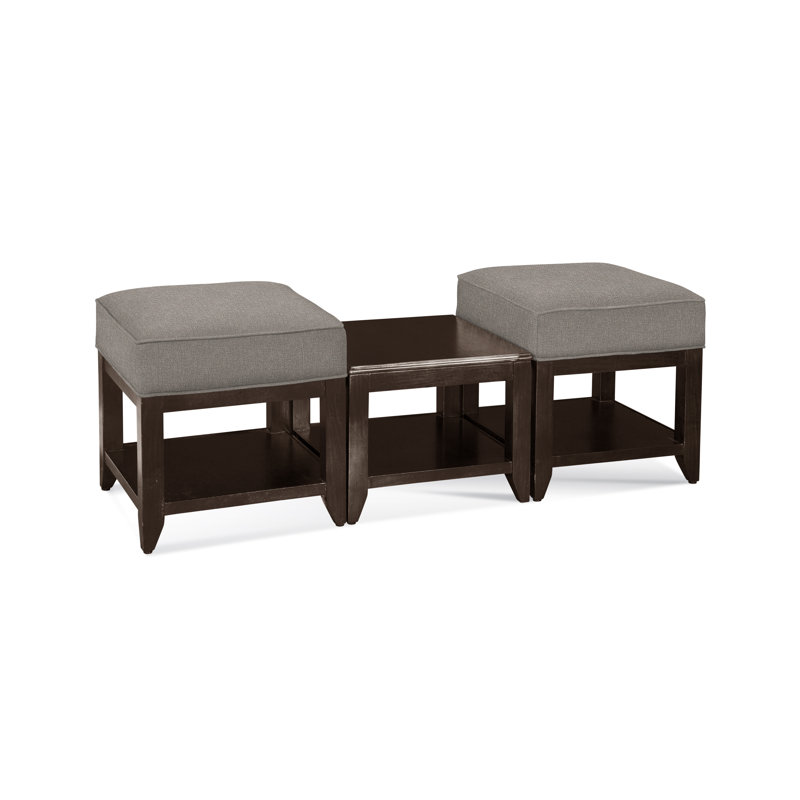 Elements Upholstered Cube Ottoman, Green Performance Fabric; 0851-54, Java