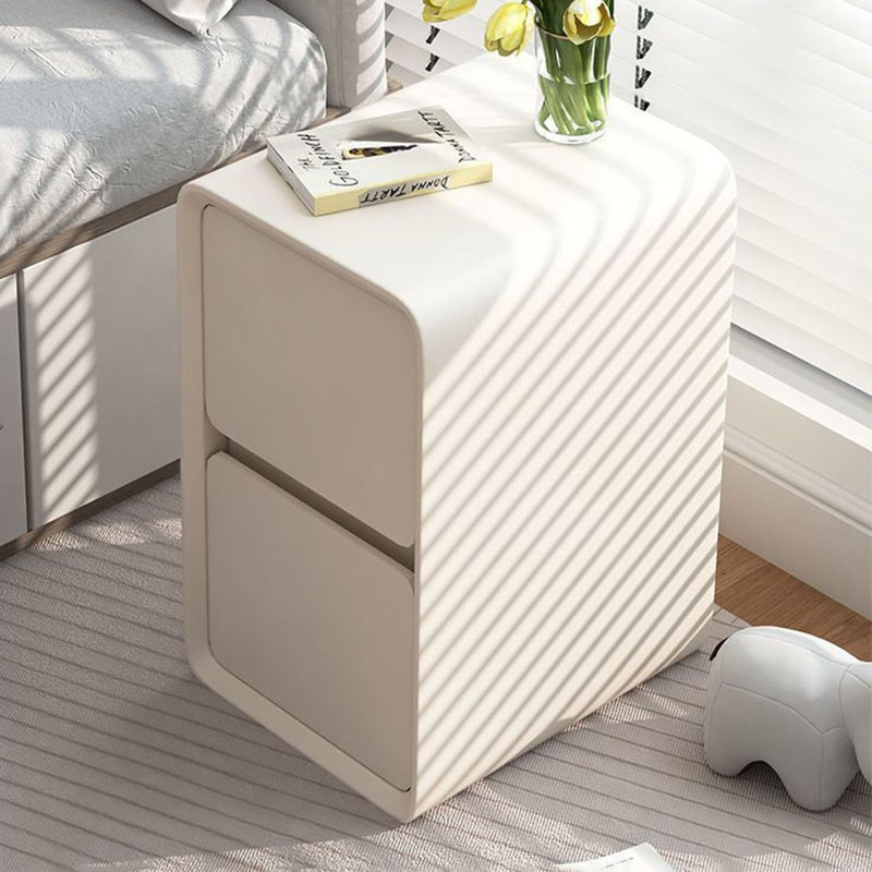 Small Nightstand With Slim Profile, Narrow Bedside Table For Tight Spaces, Solid Wood End Table In White For Apartment, Bedroom Or Dorm