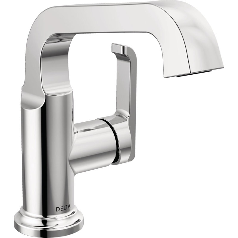 Robinet pour salle de bain à un trou Tetra, robinet de salle de bain à poignée simple avec ensemble de bonde, Chrome Lumicoat