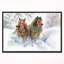 « chevaux running in winter », reproduction de peinture à l’huile sur toile tendue encadrée-26661415