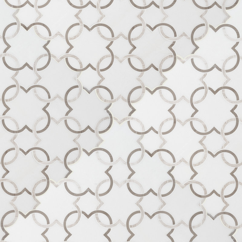 Carrara White Rosetta 12 in. x 12 in. Polished Marble Mosaic Floor and Wall Tile