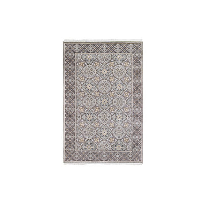 Tapis noué à la main 6 pi 2 po x 9 pi 3 po en laine et en soie d'inspiration moghole AF16ACA9B4874DDC8C93BAD1D09BB772