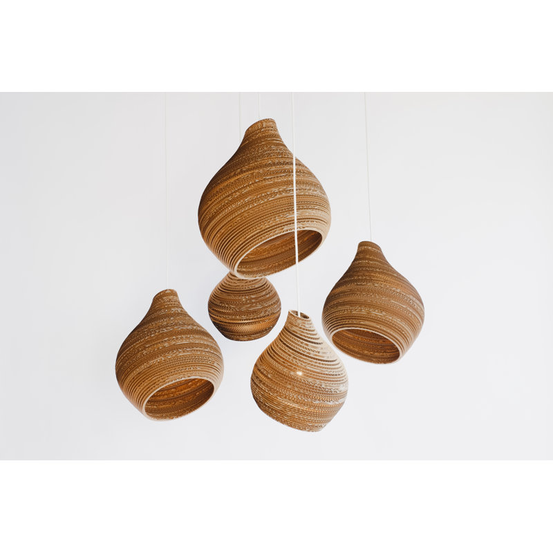 Scraplights Organic Hive Recycled Cardboard Pendant Light, Natural, 18" H x 15" W x 15" D