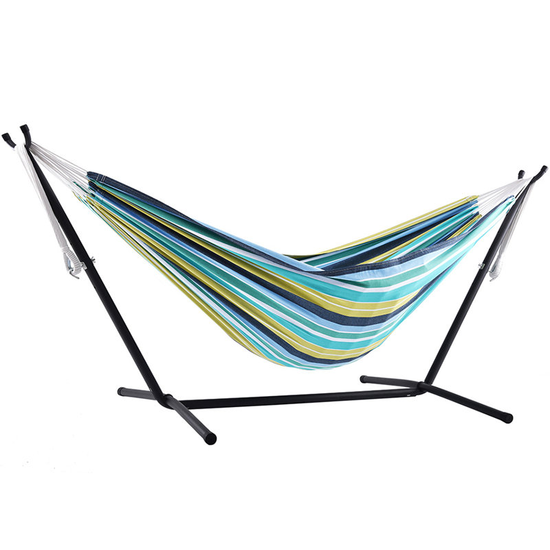 Emmaline Double Hammock with Stand, Cayo Reef/Black