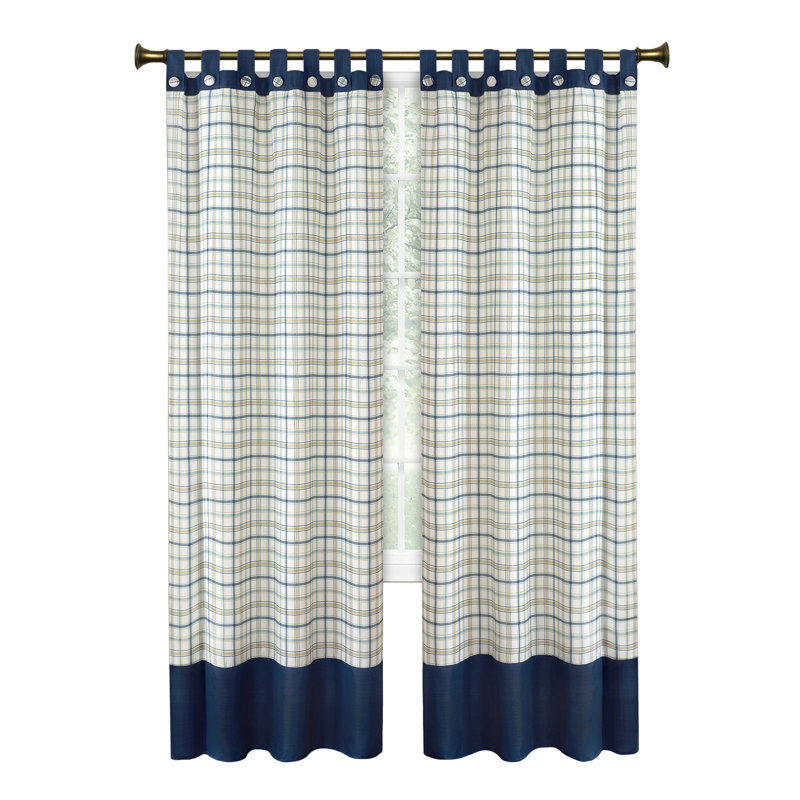 Panneau de rideau simple semi-transparent Madelia, L 52 po x L 63 po, Bleu marine