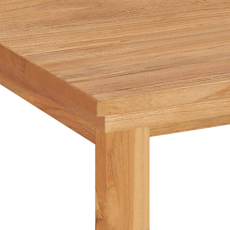Evalet Solid Teak Wood Computer Desk, Brown, 75cm H x 120cm W x 45cm D