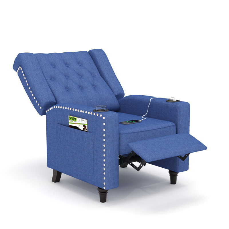Fauteuil inclinable manuel standard Newton St Loe, Mélange de lin bleu