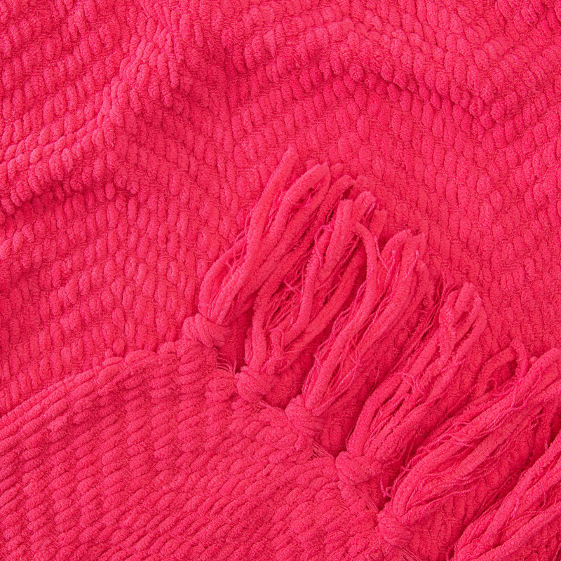 Textured Knitted Throw, 65" W x 50 L, Azalea