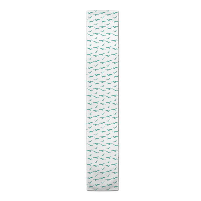 Chemin de table géométrique McKay, L 72 po x l 16 po, Aigue-marine, Brenner géométrique