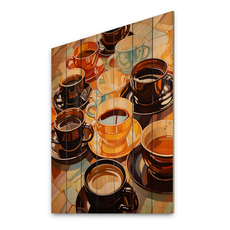 Jellisa Food Coffee Tea VI sur impression sur bois, H 32 po x l 24 po x P 0,78 po