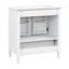 Meuble-lavabo cannelé élégant avec lavabo en céramique-131376509