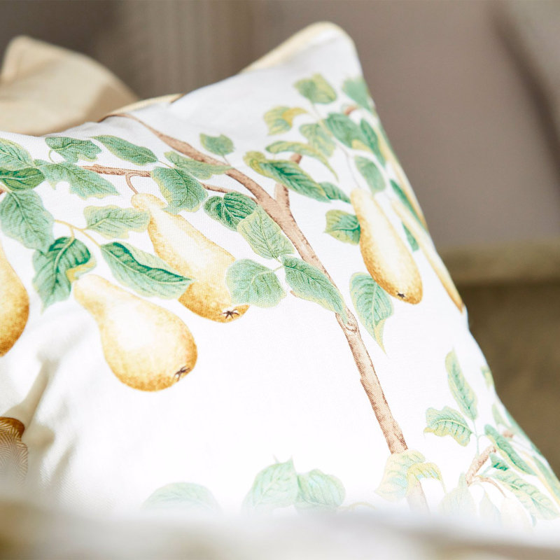 Perry Pears Fabric, Ochre/Leaf Green