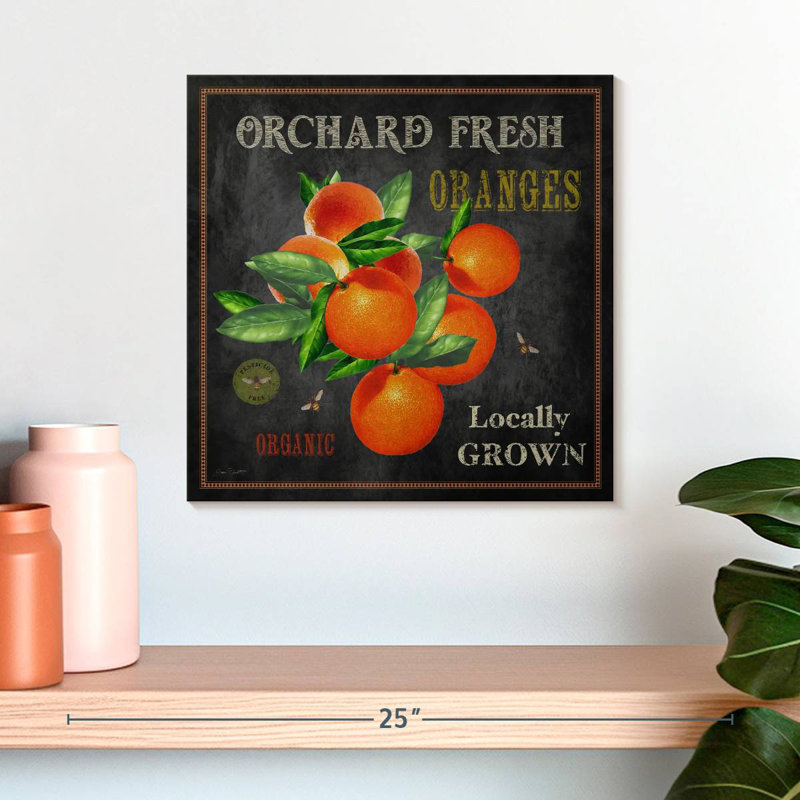 Panneau mural Khylige Orchard Fresh Oranges, H 16 po x l 16 po