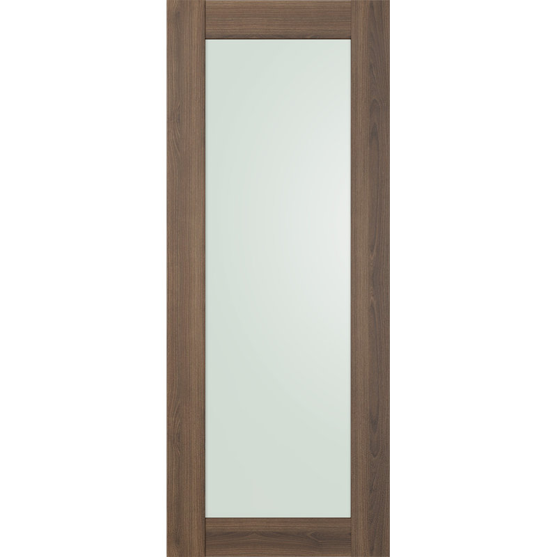 Panneau de porte standard préfini en bois massif manufacturé Avon, 23,875 po x 79,37 po, Bois de pacane et noix (chêne)
