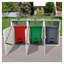 Remise extérieure pour poubelle en métal - Rangement à l'épreuve des intempéries pour 3 poubelles en acier galvanisé, blanc et gris-121408993