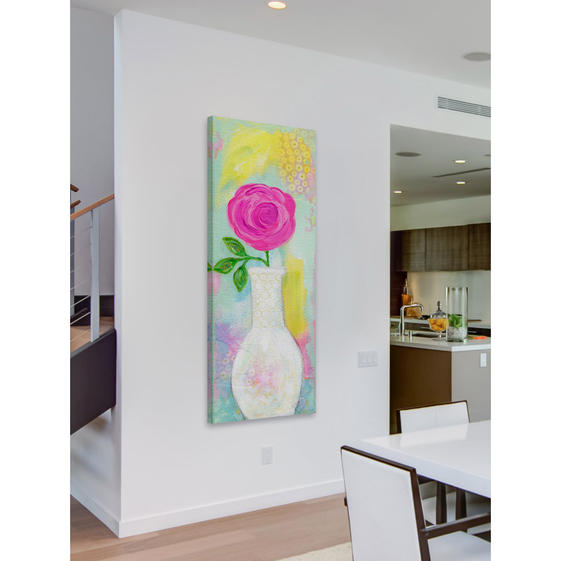 Rose In Vase by Jill Lambert - Wrapped Canvas Print, 152cm H x 51cm W x 3.81cm D