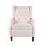 Fauteuil inclinable à dossier poussoir, pieds plissés, tissu plissé touffeté beige-121386576